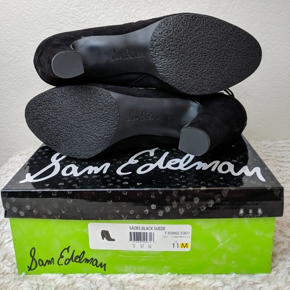 Sam Edelman Sadee Fringe Black Suede Bootie - Picture 6 of 8